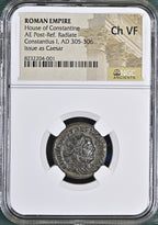 Constantius I AE Post-Reform Radiate AD 305-306 Issue as Caesar NGC CH-VF Coin