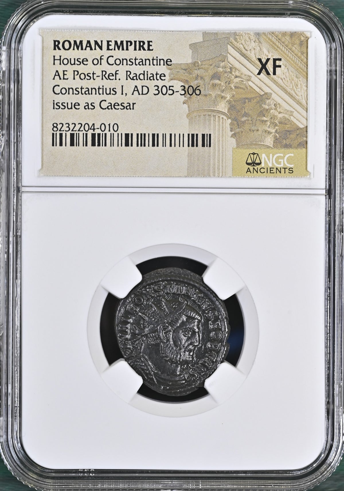 Constantius I (AD 293–306) Roman Empire AE Antoninianus NGC XF representative stock photograph