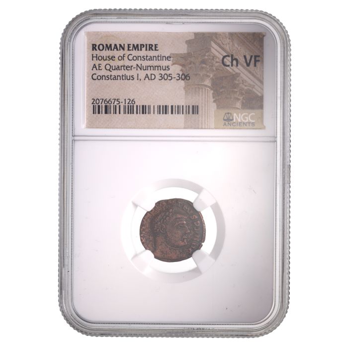 Constantius I AE Quarter-Nummus AD 305-306 NGC CH-VF Ancient Roman Coin
