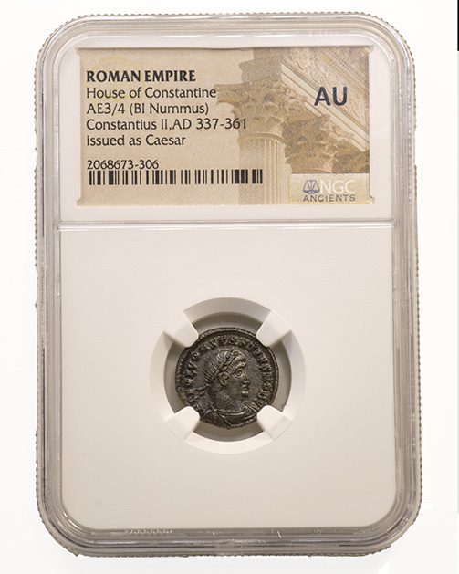 Constantius II AE Nummus AD 337-361 NGC AU Ancient Roman Coin — image 4