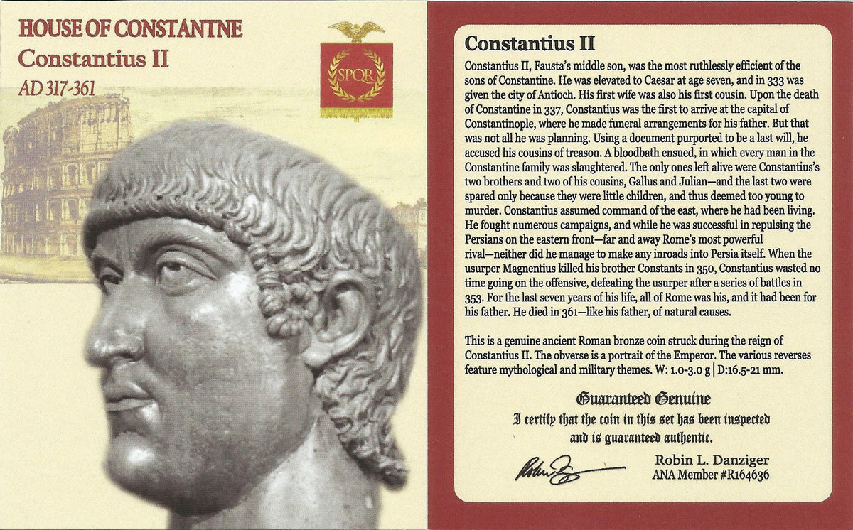 Constantius II AE3 BI Nummus AD 337-361 NGC Ch XF Ancient Roman Coin — image 2