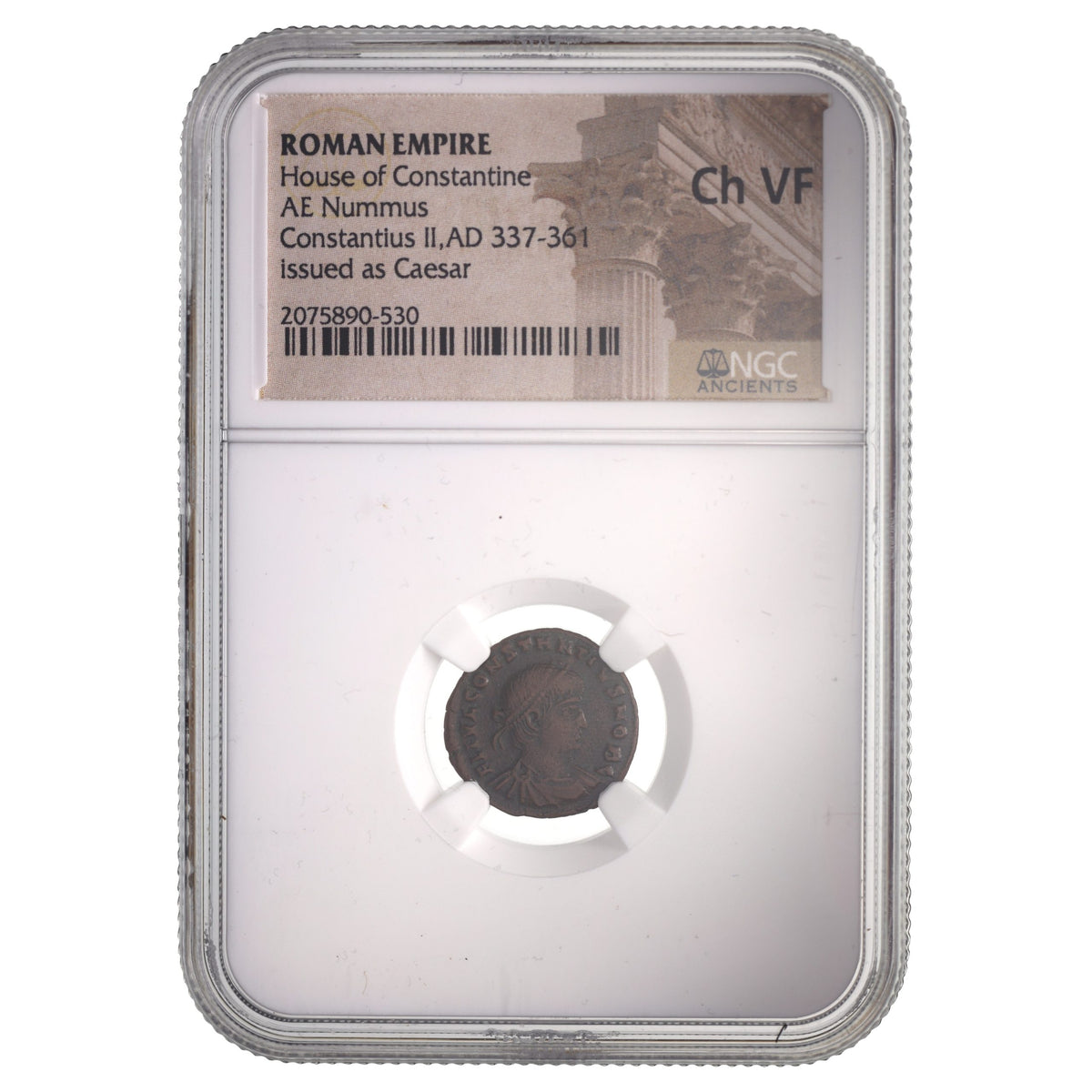 Constantius II AE Nummus AD 337-361 NGC CH-VF Ancient Roman Coin