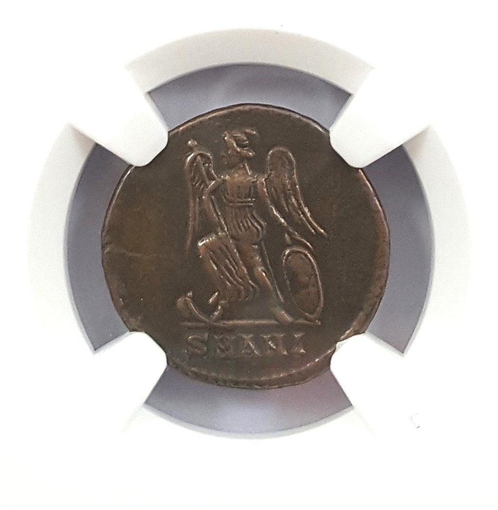 Constantinopolis Victory Bronze Nummus c. AD 330-340 NGC XF Roman Coin — image 2