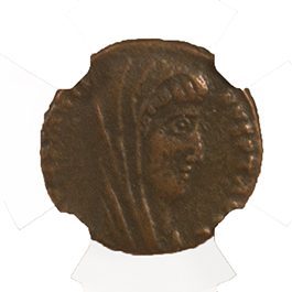 Constantine I Memorial (AD 337–340) Roman Empire AE4 Manus Dei NGC VF representative stock photograph 3