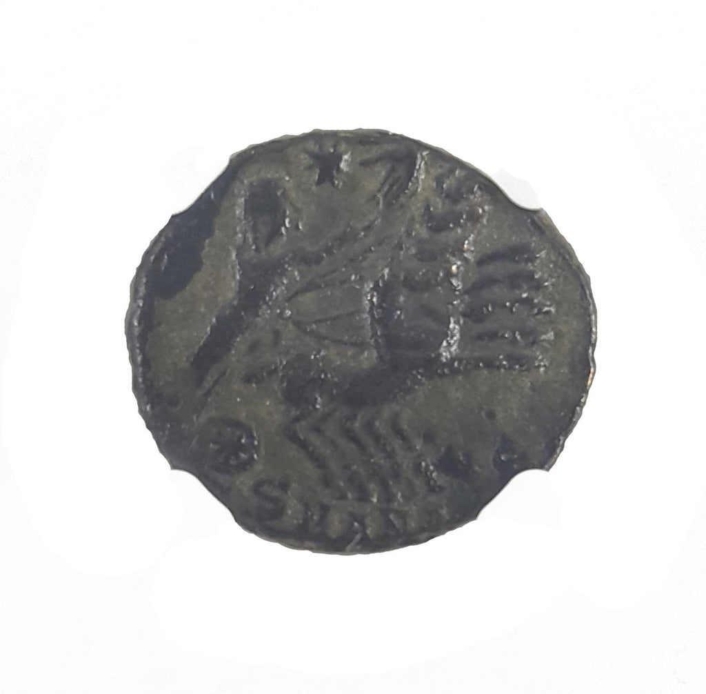 Constantine I Memorial (AD 337–340) Roman Empire AE4 Manus Dei NGC VF representative stock photograph 4