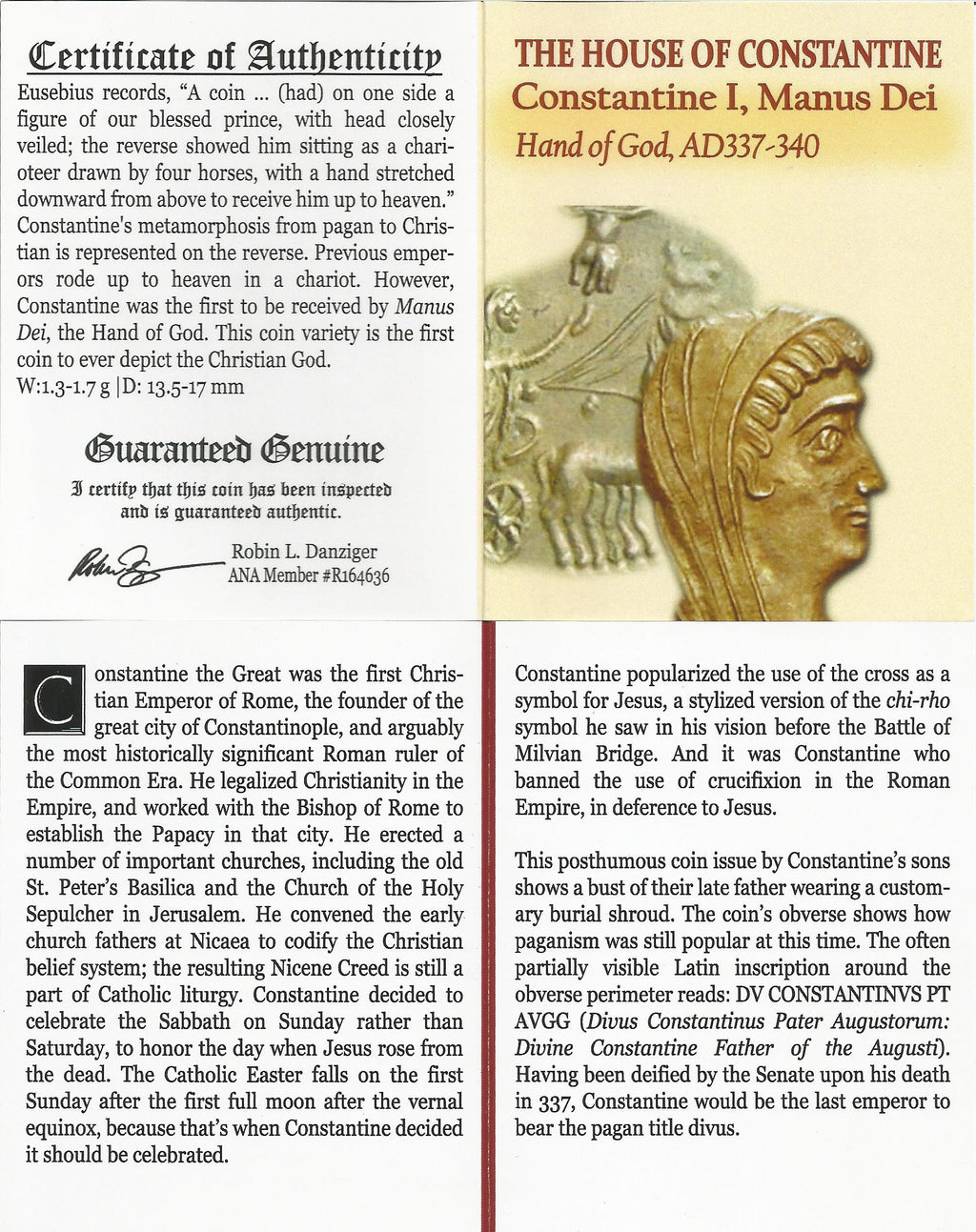 Constantine I Memorial (AD 337–340) Roman Empire AE4 Manus Dei NGC VF representative stock photograph 5