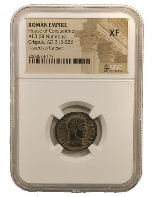 Crispus BI Nummus AD 316-326 NGC XF Ancient Roman Coin