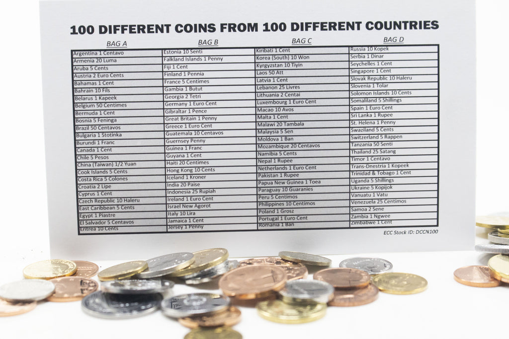 100 coins from 100 different countries
