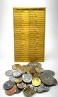 50 different coins from 50 countries