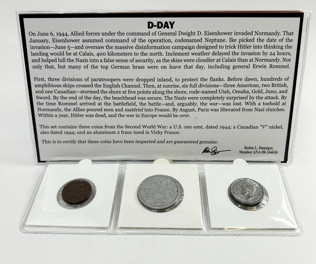 D-DAY: Normandy Landings. Three Coins of World War II. (letterbox folder) - image 3