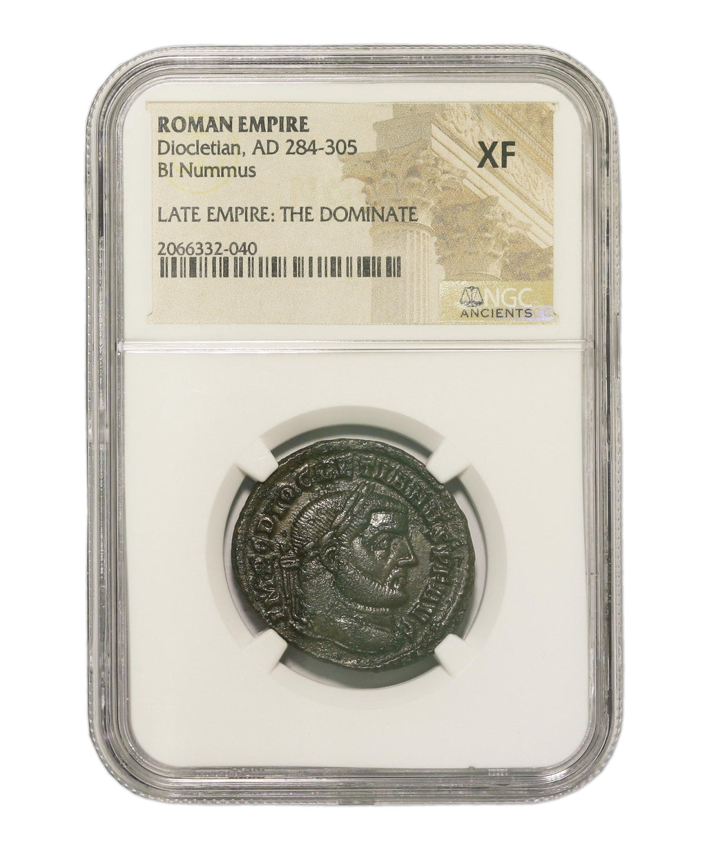 Diocletian (AD 284–305) Roman Empire AE1 Nummus NGC XF representative stock photograph