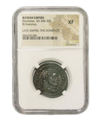 Diocletian (AD 284–305) Roman Empire AE1 Nummus NGC XF representative stock photograph