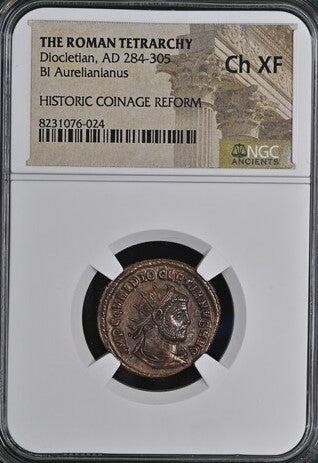 Diocletian Bronze Antoninianus AD 284-305 NGC CH-XF Ancient Roman Coin