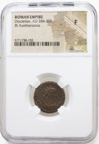 Diocletian Bronze Antoninianus AD 284-305 NGC F Ancient Roman Coin — image 4