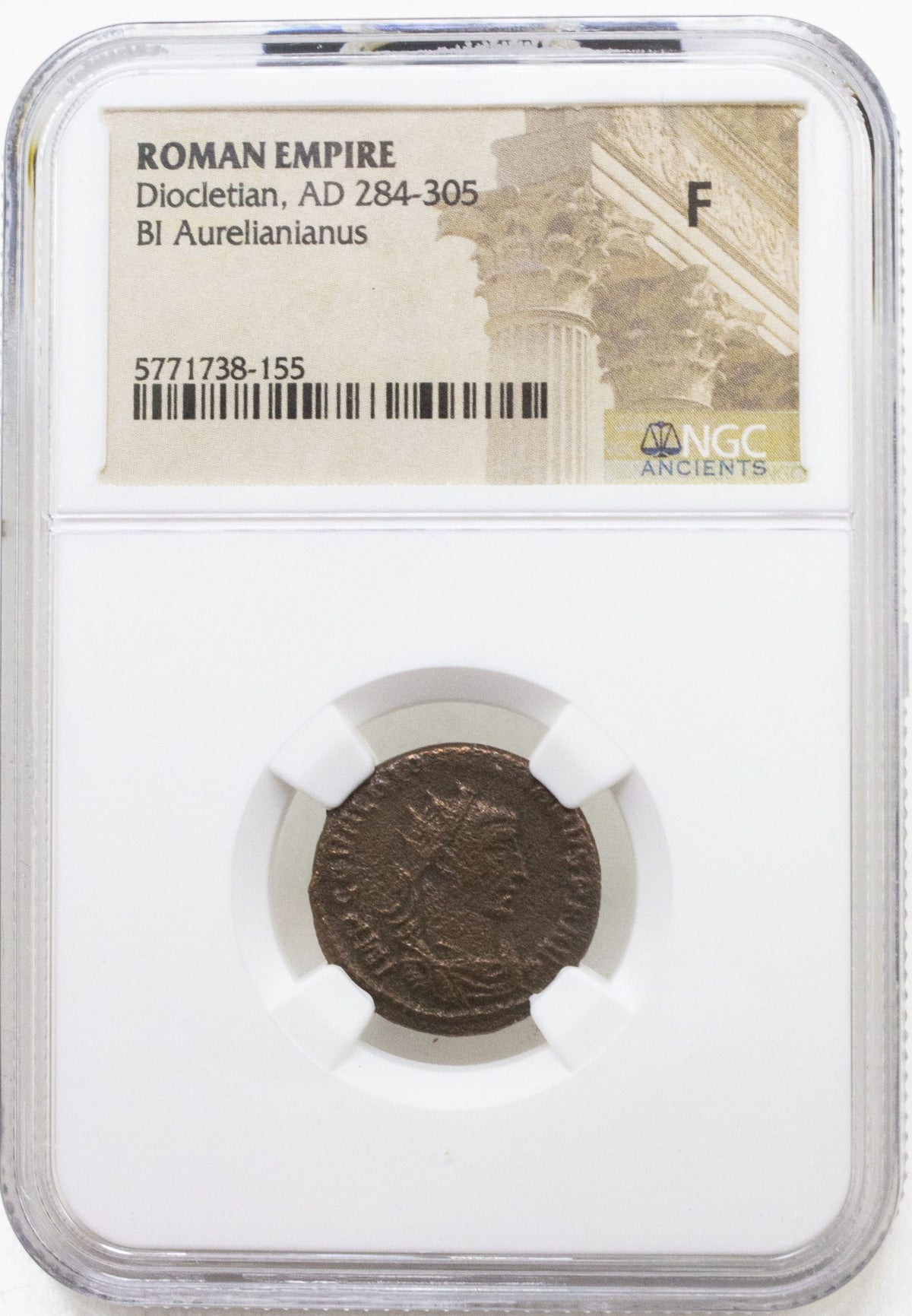 Diocletian Bronze Antoninianus AD 284-305 NGC F Ancient Roman Coin