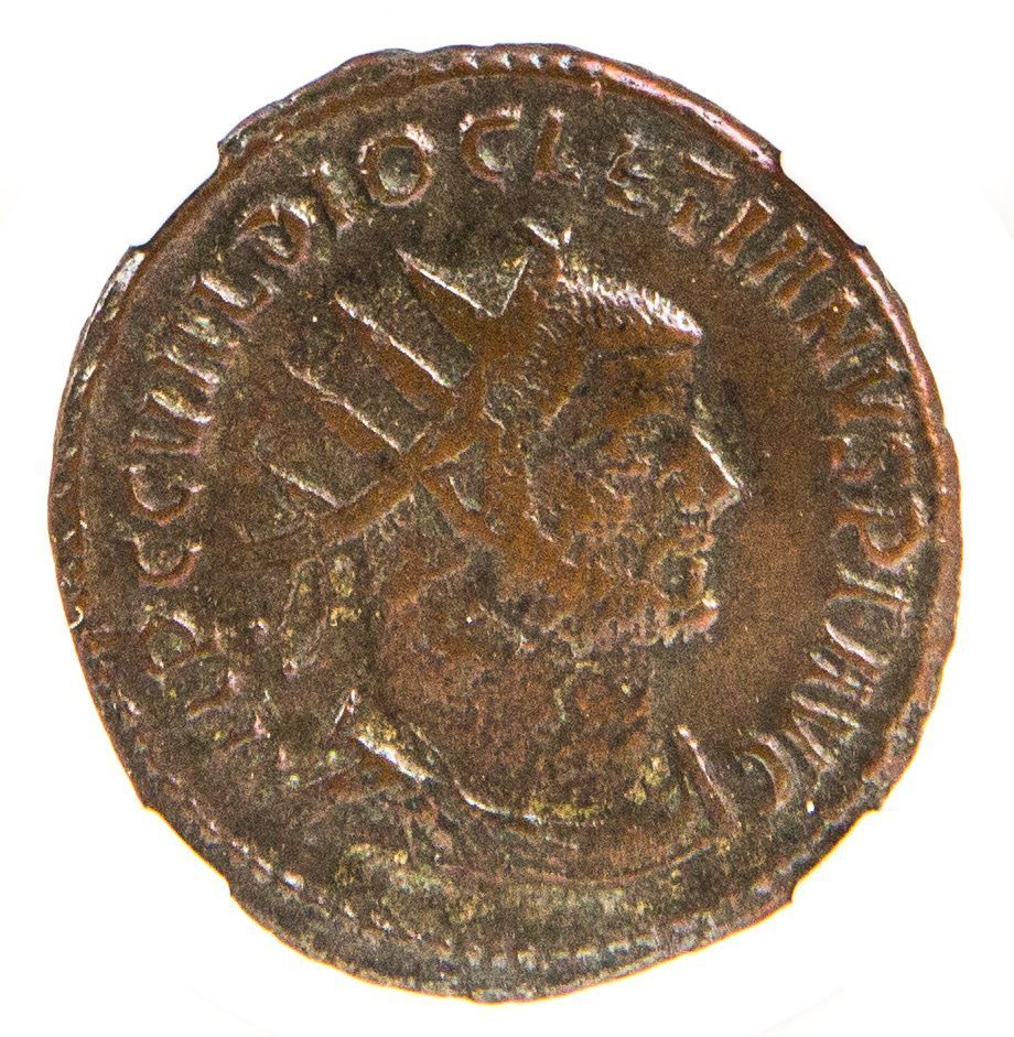 Diocletian (AD 284–305) Roman Empire AE Antoninianus NGC VF representative stock photograph 3