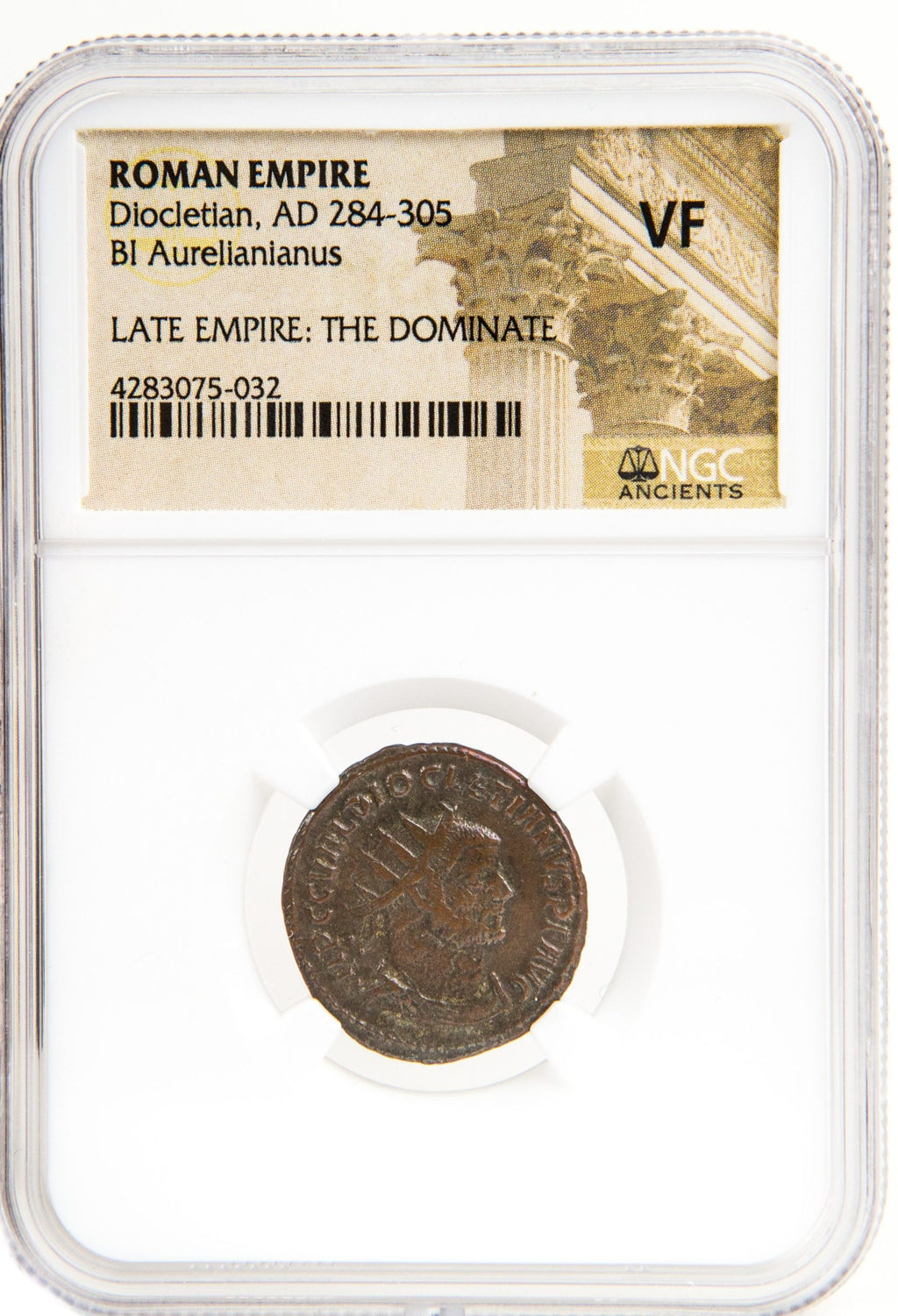Diocletian (AD 284–305) Roman Empire AE Antoninianus NGC VF representative stock photograph