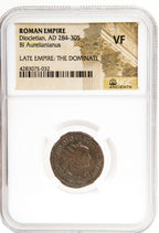 Diocletian (AD 284–305) Roman Empire AE Antoninianus NGC VF representative stock photograph 2