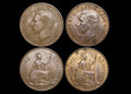Great Britain, George V (1936-1952), Bronze Pennies 1951 key date (2), AU, a lot