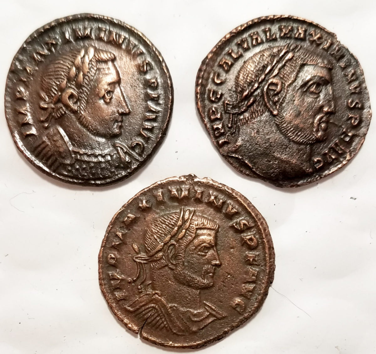 Lot of 3 Maximinus II Bronze, Different Types (AU)(AU)