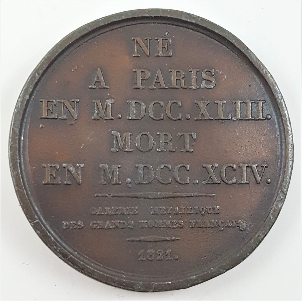 Dealer lot of one (1) French medal commemorating chemist A. Lavoisier.(VF) - image 2