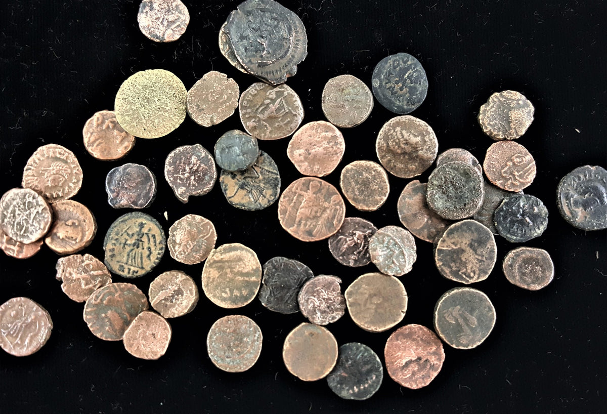 Dealer lot of forty-eight (48) sixth-century immitations of Roman imperial