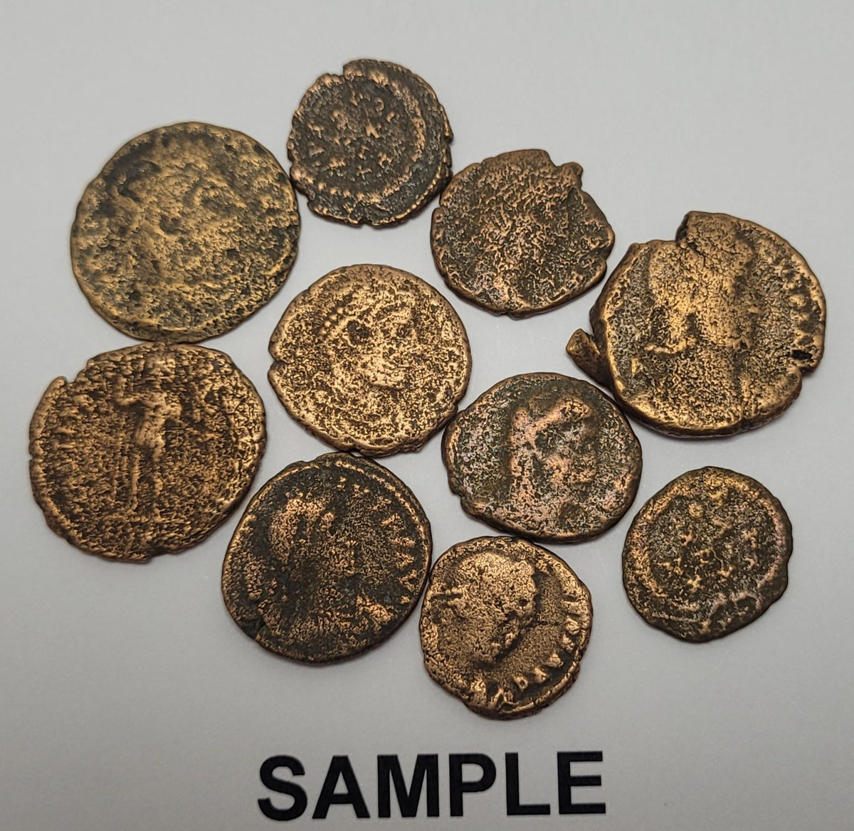 Roman Bronze D+ Christian Era lot of 10 Coins(C)