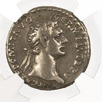 Domitian (AD 81–96) Roman Empire AR Denarius NGC VF representative stock photograph 3