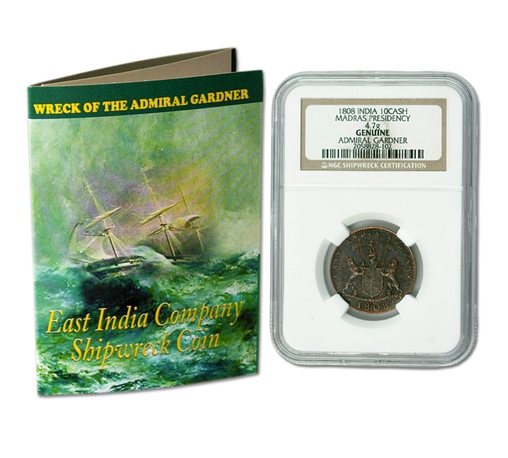 Admiral Gardner (1808) Shipwreck Treasure 10 Cash NGC (Clear Box)(HG) - image 3