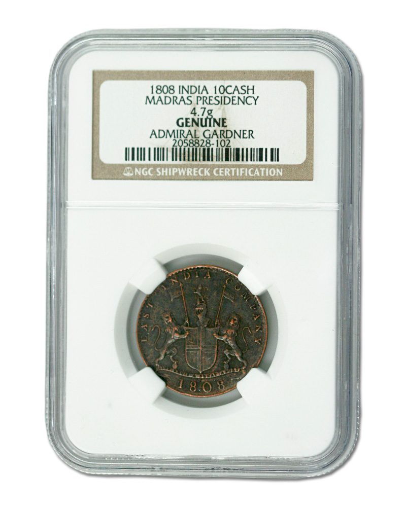 Admiral Gardner (1808) Shipwreck 10 Cash NGC (HG Tier) representative stock photograph