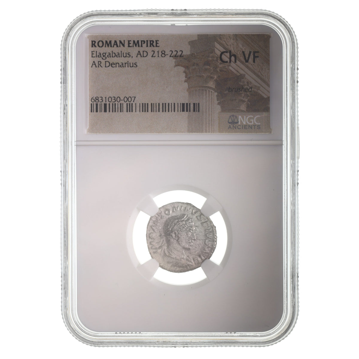 Elagabalus AR Denarius AD 218-222 NGC CH-VF Ancient Roman Coin