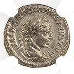 Elagabalus (AD 218–222) Roman Empire AR Denarius NGC Ch XF representative stock photograph 2