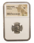 Elagabalus (AD 218–222) Roman Empire AR Denarius NGC XF representative stock photograph