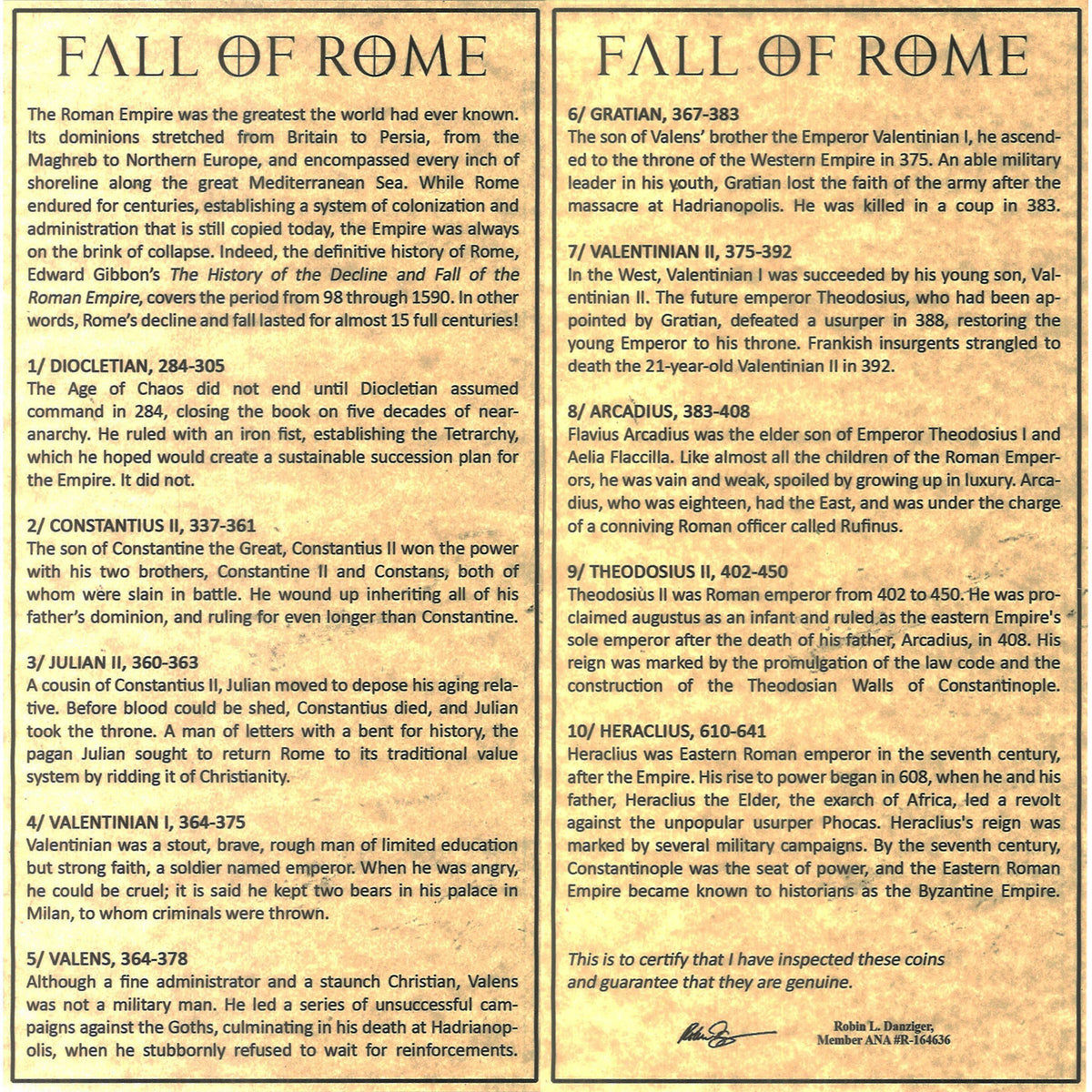 Fall of Rome: 10 Bronze Coin Boxed Collection - image 4