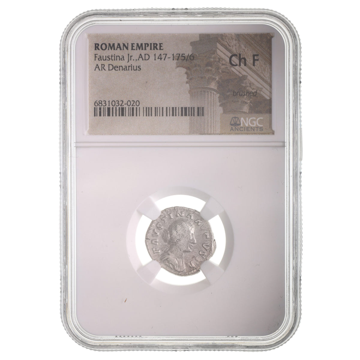 Faustina the Younger Silver Denarius NGC CH-F Ancient Roman Coin