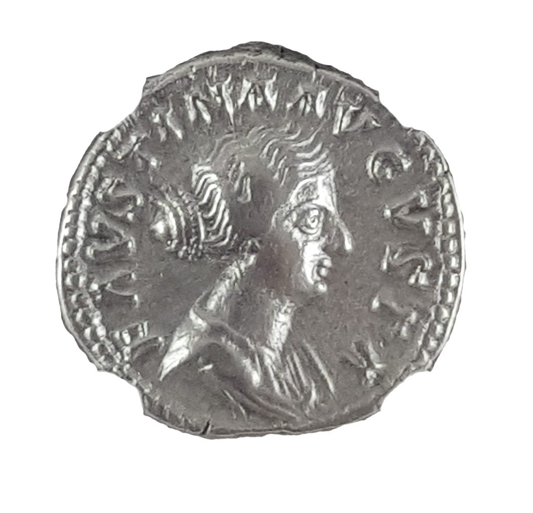 Faustina Jr. (AD 147–175/6) Roman Empire AR Denarius NGC VF representative stock photograph 3