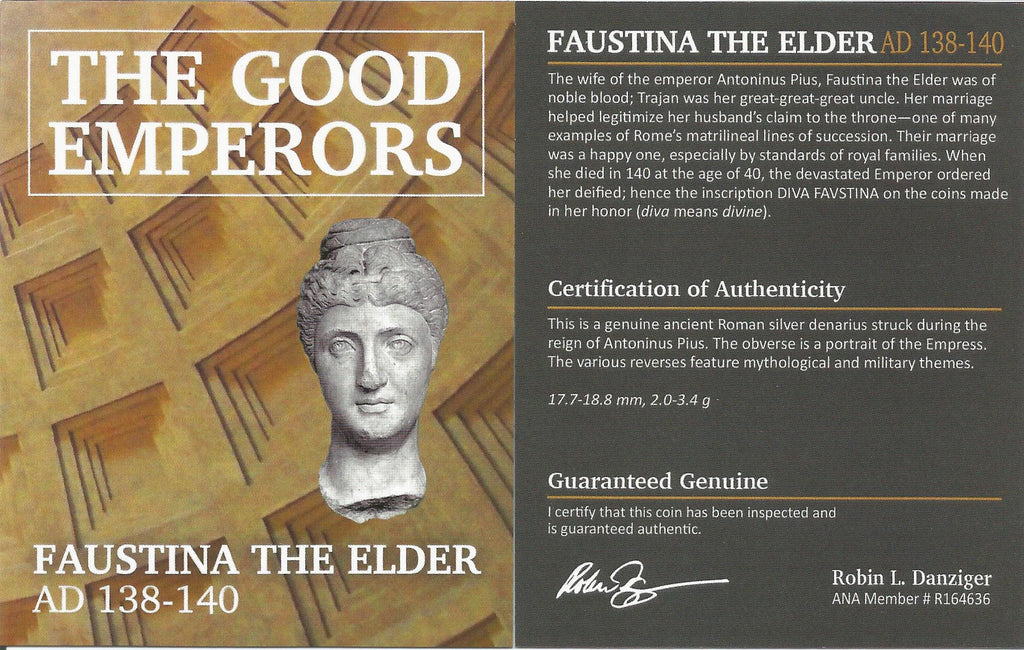 Faustina Sr. AR Denarius AD 138-140/1 Posthumous Issue NGC CH-VF Coin — image 2