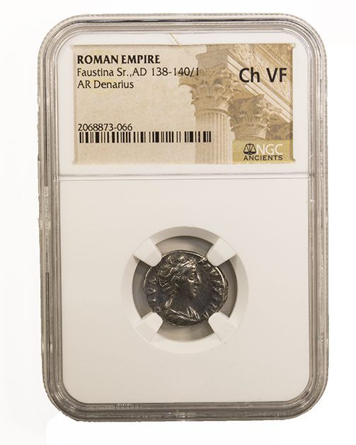 Faustina Sr. AR Denarius AD 138-140/1 NGC VF Ancient Roman Coin — image 4