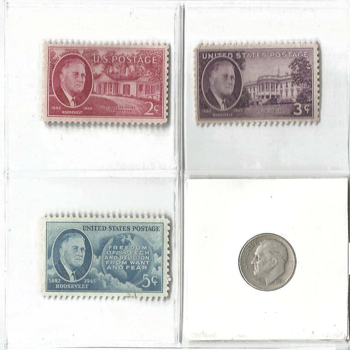 FDR: Franklin D. Roosevelt 4 Piece (One Coin + Three Stamps) (Mini Album) - image 4