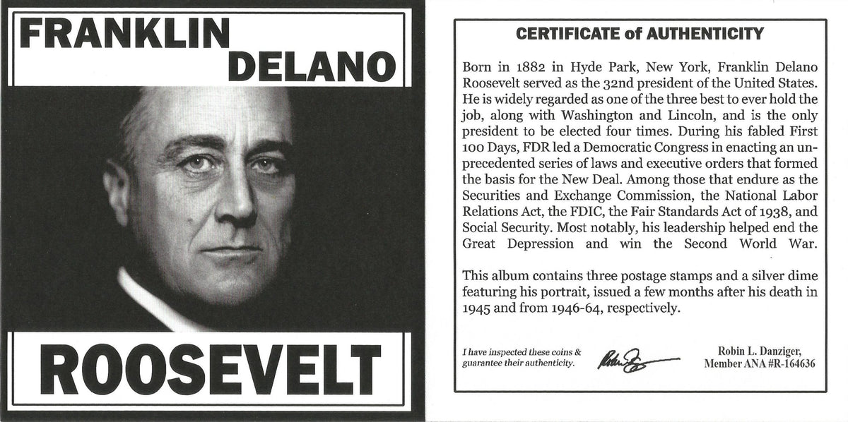 FDR: Franklin D. Roosevelt 4 Piece (One Coin + Three Stamps) (Mini Album) - image 5