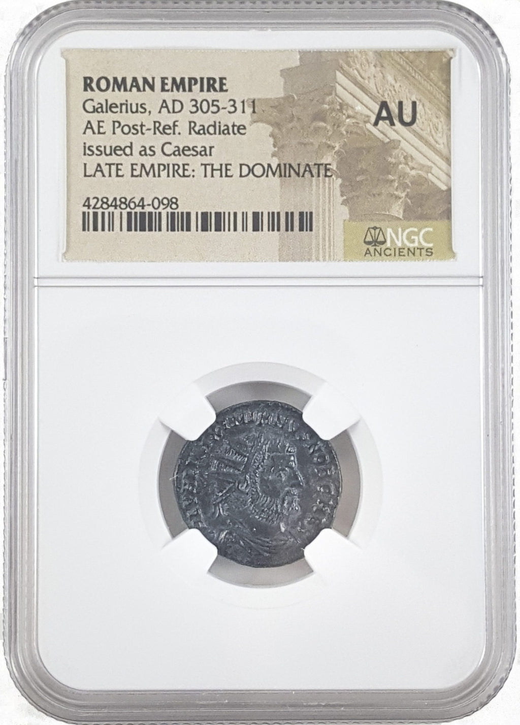 Galerius (AD 293–311) Roman Empire AE Antoninianus NGC AU representative stock photograph 2