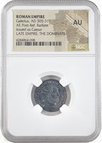 Galerius (AD 293–311) Roman Empire AE Antoninianus NGC AU representative stock photograph 2