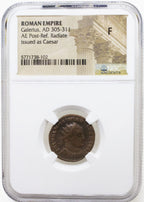 Galerius AE Post-Reform Radiate AD 305-311 NGC F Ancient Roman Coin
