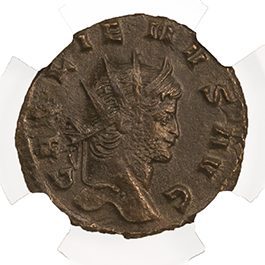 Gallienus (AD 253–268) Roman Empire AE Antoninianus NGC AU representative stock photograph 3