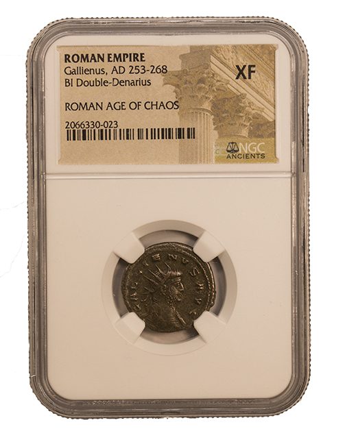 Gallienus BI Double-Denarius AD 253-268 NGC XF Ancient Roman Coin — image 4