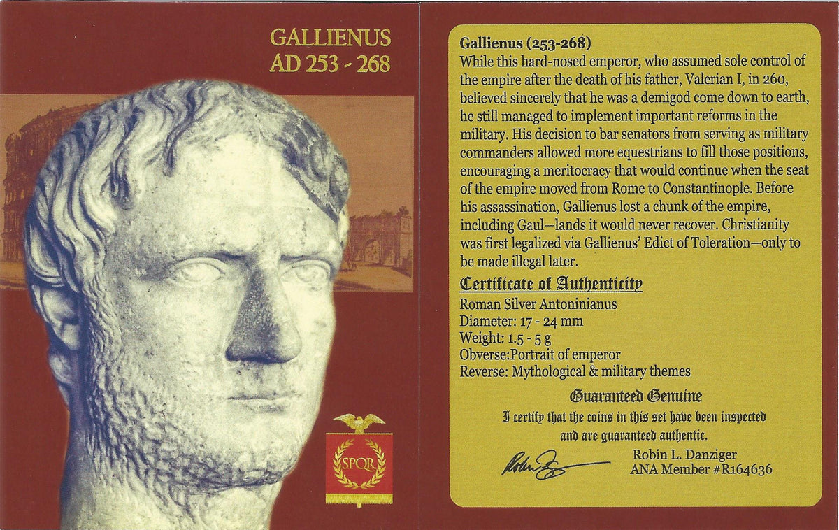 Gallienus BI Double-Denarius AD 253-268 NGC VF Ancient Roman Coin — image 5