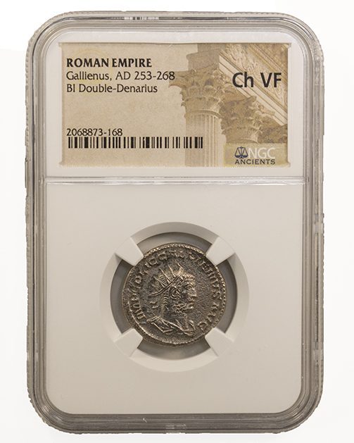Gallienus BI Double-Denarius AD 253-268 NGC VF Ancient Roman Coin — image 6