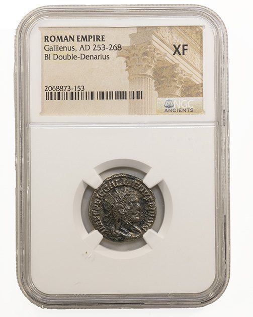 Gallienus BI Double-Denarius AD 253-268 NGC XF Ancient Roman Coin — image 4