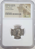 Geta Silver Denarius Roman Emperor AD 209-211 NGC F Ancient
