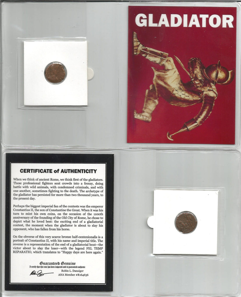 Roman Gladiator Coin (Mid-Sized Album) - image 5